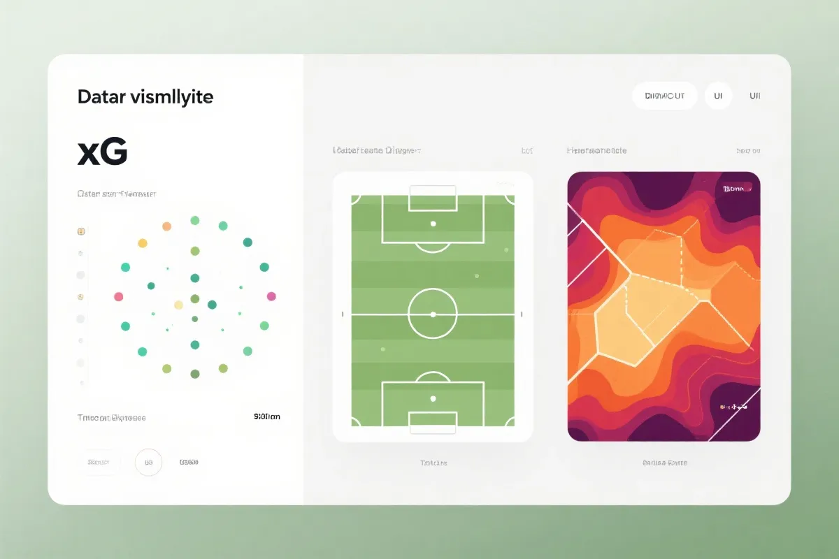 示意：足球比赛xG散点图与射门位置分布图